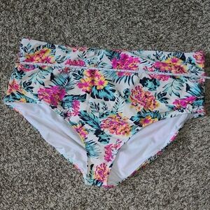 5/25 Floral High-Waisted Bikini Bottoms